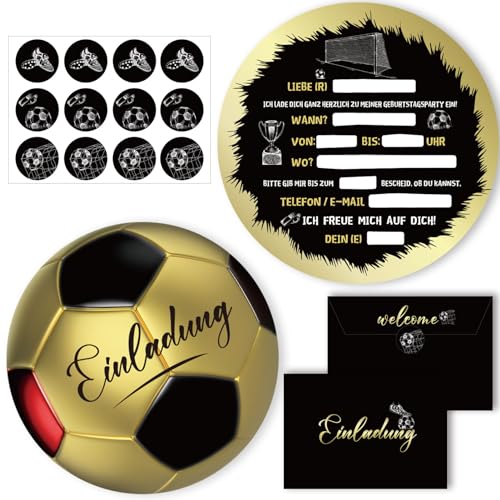 Einladung Fussball Geburtstag,12 Fussball Einladungskarten mit 12 Umschlägen,Fussball Geburtstag Deko,Einladungskarten Fußball,Geburtstagseinladung für alle Fußballbegeisterten Jungen und Mädchen Einladung Fussball Geburtstag,12 Fussball Einladungskarten mit 12 Umschlägen,Fussball Geburtstag Deko,Einladungskarten Fußball,Geburtstagseinladung für alle Fußballbegeisterten Jungen und Mädchen von Meanju