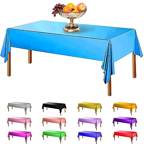 4 Stück hellblaue Folien-Tischdecke, 137 x 274 cm, wiederverwendbar, metallisches Lametta-Tischtuch für Geburtstag, Hochzeit, Halloween, Weihnachten, Party, Einweg-Tischdekoration, rechteckig 4 Stück hellblaue Folien-Tischdecke, 137 x 274 cm, wiederverwendbar, metallisches Lametta-Tischtuch für Geburtstag, Hochzeit, Halloween, Weihnachten, Party, Einweg-Tischdekoration, rechteckig von Mebiornt