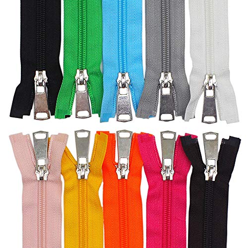 MebuZip 10 Stück 85 cm Trennreißverschlüsse aus Nylon Bulk #5 Jacken-Reißverschlüsse für Jacken Mäntel Nähen Handwerk 10 Farben gemischt MebuZip 10 Stück 85 cm Trennreißverschlüsse aus Nylon Bulk #5 Jacken-Reißverschlüsse für Jacken Mäntel Nähen Handwerk 10 Farben gemischt von MebuZip