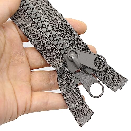 MebuZip 2 Stück #10 76,2 cm robuste Trennreißverschlüsse aus Kunststoff mit doppelter Zuglasche, Vislon-Reißverschlüsse für Schlafsack, Boot, Leinwand, Abdeckung, Trampolin, Hundebett, Zelt (grau) MebuZip 2 Stück #10 76,2 cm robuste Trennreißverschlüsse aus Kunststoff mit doppelter Zuglasche, Vislon-Reißverschlüsse für Schlafsack, Boot, Leinwand, Abdeckung, Trampolin, Hundebett, Zelt (grau) von MebuZip