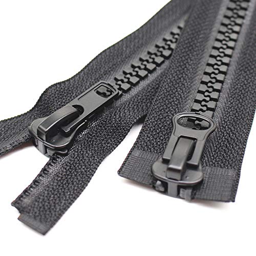 MebuZip 75 cm #10 Reißverschluss Kunststoff 2 Wege teilbar Schwarze Reissverschluss für Mantel Jacken (2 Wege) von MebuZip