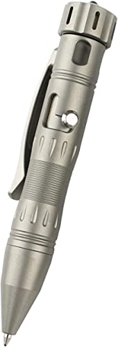 MecArmy TPX10 Mini-Kugelschreiber aus Titan mit Taschenclip und Loch für Schlüsselband, EDC einziehbarer Metall-Taschenstift, tragbar kleiner Titan-Metall-Kugelschreiber mit Lager(sandgestrahlt) von MecArmy