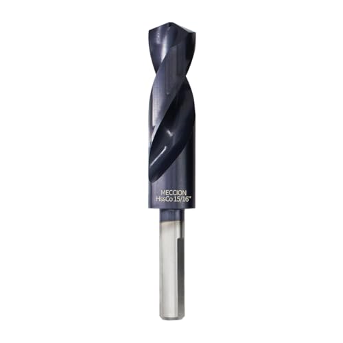 Meccion 15/16 Zoll Bohrer Titan-Aluminium-Nitrid beschichtet, M35 Kobalt-Hochgeschwindigkeitsstahl, reduzierter Schaft, Bohrer für Metall, Edelstahl, Gusseisen, Kupfer, Aluminium usw. Meccion 15/16 Zoll Bohrer Titan-Aluminium-Nitrid beschichtet, M35 Kobalt-Hochgeschwindigkeitsstahl, reduzierter Schaft, Bohrer für Metall, Edelstahl, Gusseisen, Kupfer, Aluminium usw. von Meccion