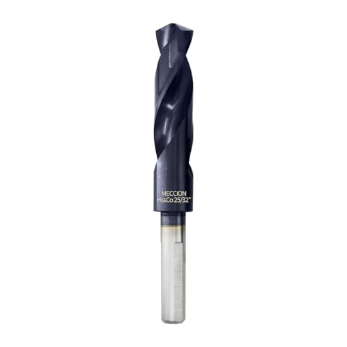 Meccion 25/32 Zoll Bohrer Titan-Aluminium-Nitrid beschichtet, M35 Kobalt-Hochgeschwindigkeitsstahl, reduzierter Schaft, Bohrer für Metall, Edelstahl, Gusseisen, Kupfer, Aluminium usw. Meccion 25/32 Zoll Bohrer Titan-Aluminium-Nitrid beschichtet, M35 Kobalt-Hochgeschwindigkeitsstahl, reduzierter Schaft, Bohrer für Metall, Edelstahl, Gusseisen, Kupfer, Aluminium usw. von Meccion