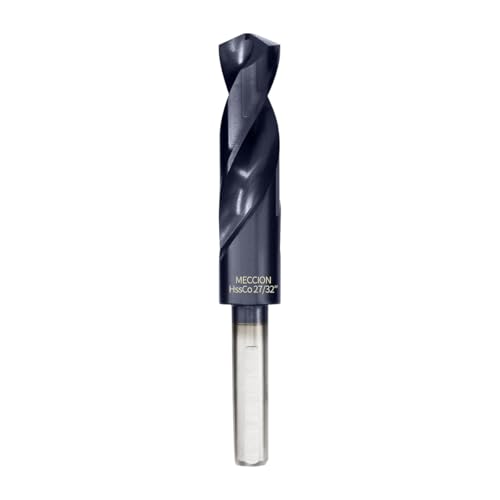Meccion 27/32 Zoll Bohrer Titan-Aluminium-Nitrid beschichtet, M35 Kobalt-Hochgeschwindigkeitsstahl, reduzierter Schaft, Bohrer für Metall, Edelstahl, Gusseisen, Kupfer, Aluminium usw. Meccion 27/32 Zoll Bohrer Titan-Aluminium-Nitrid beschichtet, M35 Kobalt-Hochgeschwindigkeitsstahl, reduzierter Schaft, Bohrer für Metall, Edelstahl, Gusseisen, Kupfer, Aluminium usw. von Meccion