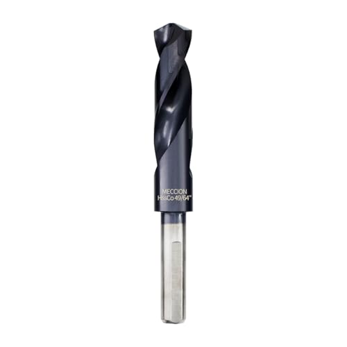 Meccion 49/64 Zoll Bohrer Titan-Aluminium-Nitrid beschichtet, M35 Kobalt-Hochgeschwindigkeitsstahl, reduzierter Schaft, Bohrer für Metall, Edelstahl, Gusseisen, Kupfer, Aluminium usw. Meccion 49/64 Zoll Bohrer Titan-Aluminium-Nitrid beschichtet, M35 Kobalt-Hochgeschwindigkeitsstahl, reduzierter Schaft, Bohrer für Metall, Edelstahl, Gusseisen, Kupfer, Aluminium usw. von Meccion