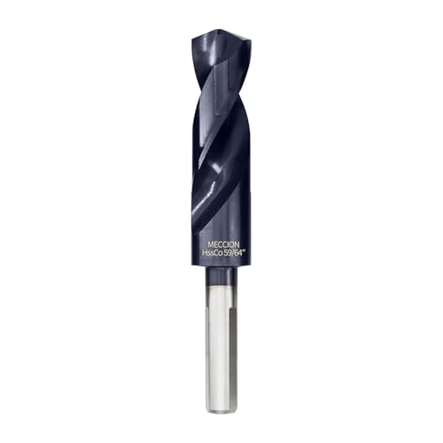 Meccion 59/64 Zoll Bohrer Titan-Aluminium-Nitrid beschichtet, M35 Kobalt-Hochgeschwindigkeitsstahl, reduzierter Schaft, Bohrer für Metall, Edelstahl, Gusseisen, Kupfer, Aluminium usw. Meccion 59/64 Zoll Bohrer Titan-Aluminium-Nitrid beschichtet, M35 Kobalt-Hochgeschwindigkeitsstahl, reduzierter Schaft, Bohrer für Metall, Edelstahl, Gusseisen, Kupfer, Aluminium usw. von Meccion