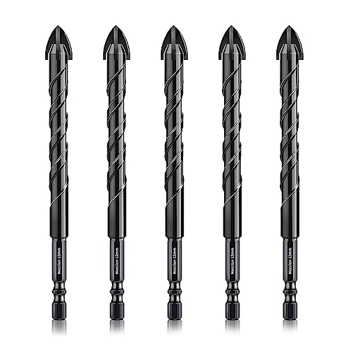 Meccion Fliesenbohrer 5tlg. 12mm Glasbohrer Professionell Kreuz Wolframkarbid Bohrer für Fliesen, Keramik, Mauerwerk, Glas, Kunststoff, Holz, Porzellan, Weichmetall Meccion Fliesenbohrer 5tlg. 12mm Glasbohrer Professionell Kreuz Wolframkarbid Bohrer für Fliesen, Keramik, Mauerwerk, Glas, Kunststoff, Holz, Porzellan, Weichmetall von Meccion
