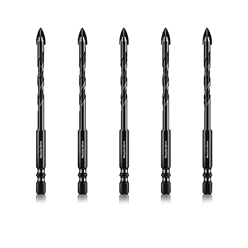 Meccion Fliesenbohrer 5tlg. 6mm Glasbohrer Professionell Kreuz Wolframkarbid Bohrer für Fliesen, Keramik, Mauerwerk, Glas, Kunststoff, Holz, Porzellan, Weichmetall Meccion Fliesenbohrer 5tlg. 6mm Glasbohrer Professionell Kreuz Wolframkarbid Bohrer für Fliesen, Keramik, Mauerwerk, Glas, Kunststoff, Holz, Porzellan, Weichmetall von Meccion