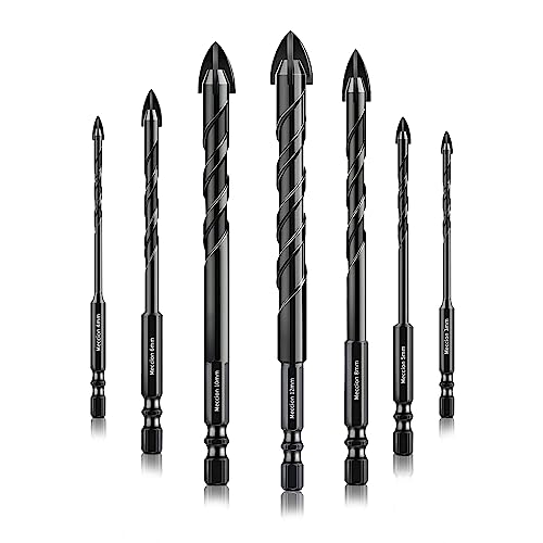 Meccion Fliesenbohrer Set 3mm-12mm Glasbohrer Professionell Kreuz Wolframkarbid Bohrer für Fliesen, Keramik, Mauerwerk, Glas, Kunststoff, Holz, Porzellan, Weichmetall Meccion Fliesenbohrer Set 3mm-12mm Glasbohrer Professionell Kreuz Wolframkarbid Bohrer für Fliesen, Keramik, Mauerwerk, Glas, Kunststoff, Holz, Porzellan, Weichmetall von Meccion