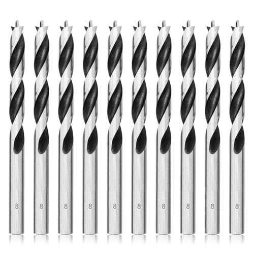 Meccion Holzbohrer 8mm 10Pcs Holzschlangenbohrer Brad Point Holzspiralbohrer Professional Holzbearbeitungbohrer Meccion Holzbohrer 8mm 10Pcs Holzschlangenbohrer Brad Point Holzspiralbohrer Professional Holzbearbeitungbohrer von Meccion