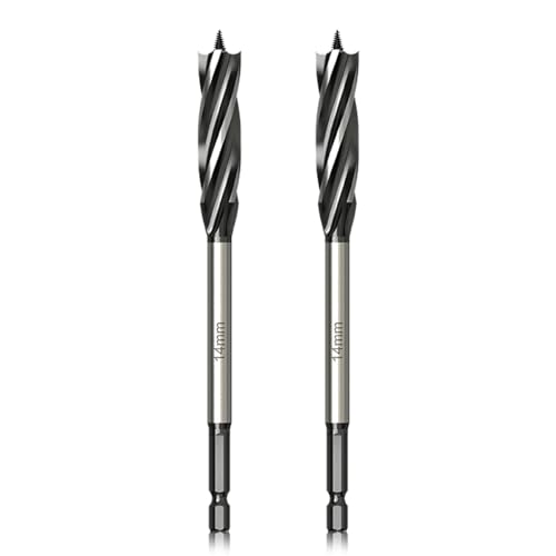Meccion Professional Holzbohrer 14mm x 165mm x 2Pcs Schneckenbohrer Selbstvorschub mit 1/4 Zoll Sechskantschaft Holzarbeiten Schlangenbohrer Meccion Professional Holzbohrer 14mm x 165mm x 2Pcs Schneckenbohrer Selbstvorschub mit 1/4 Zoll Sechskantschaft Holzarbeiten Schlangenbohrer von Meccion