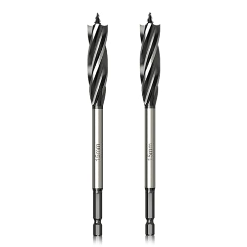 Meccion Professional Holzbohrer 15mm x 165mm x 2Pcs Schneckenbohrer Selbstvorschub mit 1/4 Zoll Sechskantschaft Holzarbeiten Schlangenbohrer Meccion Professional Holzbohrer 15mm x 165mm x 2Pcs Schneckenbohrer Selbstvorschub mit 1/4 Zoll Sechskantschaft Holzarbeiten Schlangenbohrer von Meccion