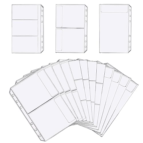 12 Stück Binder A6, Budget Binder, 6 Löcher Budget Planner, A6 Binder, Budgeting Zubehör, Dokumententasche A6, Ordnertaschen PVC Binder Taschen, Photocard Binder Wasserdicht für Rechnung Karte Foto von Mecctuck