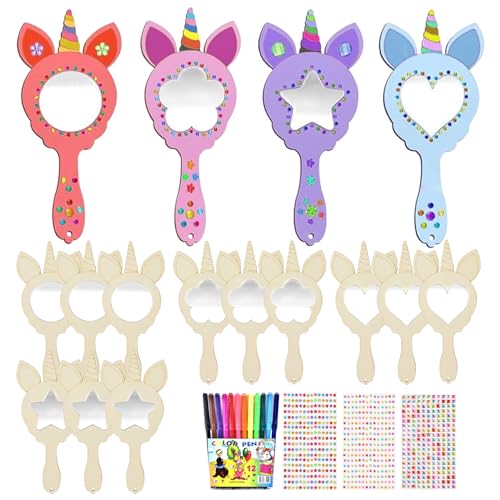 12 Stück Einhorn Bastelset,Einhorn Deko Kindergeburtstag,Holz Basteln Kinder,DIY Einhorn Spiel Holz Spiegel Kinder,Mini Handspiegel mit Griff,Einhorn Mitgebsel für Mädchen Bastelset Geschenk Party 12 Stück Einhorn Bastelset,Einhorn Deko Kindergeburtstag,Holz Basteln Kinder,DIY Einhorn Spiel Holz Spiegel Kinder,Mini Handspiegel mit Griff,Einhorn Mitgebsel für Mädchen Bastelset Geschenk Party von Mecctuck