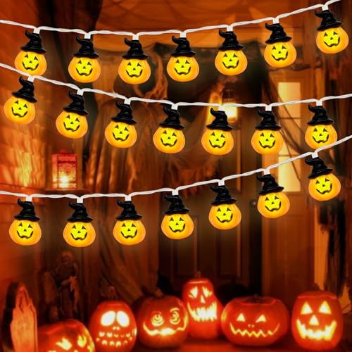 Halloween Lichterkette, 300cm * 20 LEDs Halloween Deko Lichterkette, Halloween Kürbis Deko Lichterkette, Warmes Licht, Halloween Wasserdichte Lichtkette für Innen und Außen Halloween Party Garten Deko Halloween Lichterkette, 300cm * 20 LEDs Halloween Deko Lichterkette, Halloween Kürbis Deko Lichterkette, Warmes Licht, Halloween Wasserdichte Lichtkette für Innen und Außen Halloween Party Garten Deko von Mecctuck