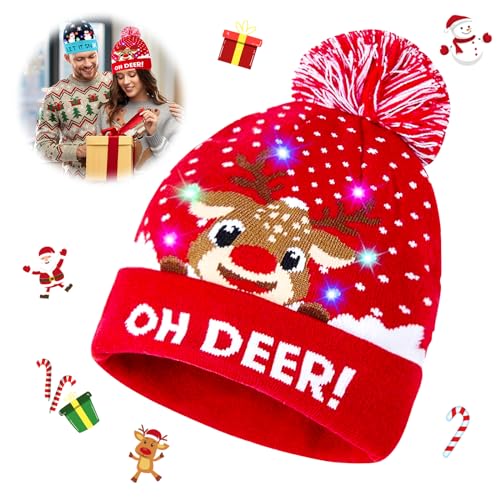 Weihnachtsmütze Kinder, Mütze mit LED Licht Kinder, Weihnachtsmann Mütze, Mütze mit LED, Nikolausmütze, LED Mütze Kinder, Christmas Hat, Weihnachtsmützen Einheitsgröße für Erwachsene und Kinder Weihnachtsmütze Kinder, Mütze mit LED Licht Kinder, Weihnachtsmann Mütze, Mütze mit LED, Nikolausmütze, LED Mütze Kinder, Christmas Hat, Weihnachtsmützen Einheitsgröße für Erwachsene und Kinder von Mecctuck