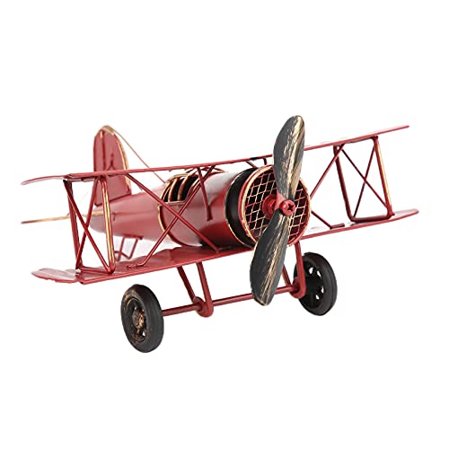 MechKit Retro Flugzeugmodell empfindliches Vintage -Doppeldeckerhandwerk für die Home Decoration Cafe Ornament (Rot) von MechKit