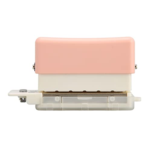 Niedliche tragbare 6 -Loch -Papier -Puncher für Office Desktop Stanztiefe 7mm (Rosa) von MechKit