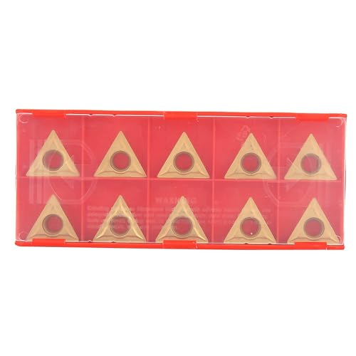 TCMT 16T304 Dreiecksem Wolfram Stahlkarbidklingen Einsatz CNC Drehwerkzeug für Stahl Edelstahl Gold 10pcs TCMT 16T304 Dreiecksem Wolfram Stahlkarbidklingen Einsatz CNC Drehwerkzeug für Stahl Edelstahl Gold 10pcs von MechKit