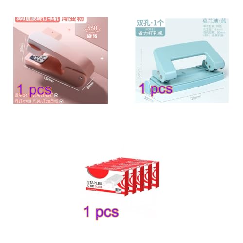 Mecmbj Locher Tacker Set, Tacker Büro mit 1000 Heftklammern, Für 25 Blatt, 360° Drehung, Mehrere Bindungsmodi, Heftgerät Groß Und Locher, Für Büro, Arbeitszimmer, Zuhause Mecmbj Locher Tacker Set, Tacker Büro mit 1000 Heftklammern, Für 25 Blatt, 360° Drehung, Mehrere Bindungsmodi, Heftgerät Groß Und Locher, Für Büro, Arbeitszimmer, Zuhause von Mecmbj