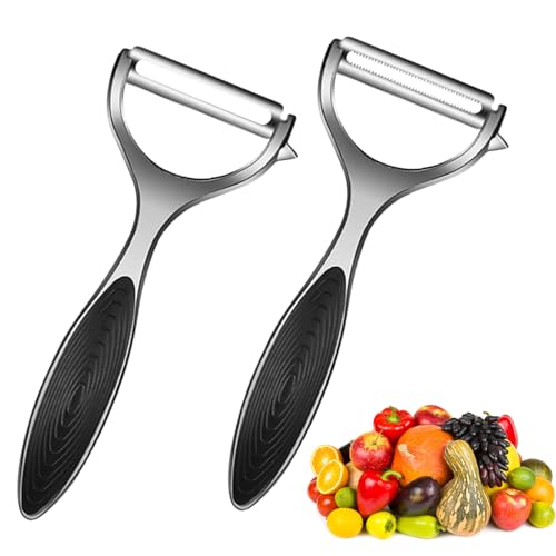 Mecmbj Schäler Gemüse Set, 2 Stücke Kartoffelschäler Edelstahl Gemüseschäler in Y-Form Gerader/Gezackte Schäler mit Rutschfesten Griff für Küche Gemüse Obst Auberginen Mango Gurken Mecmbj Schäler Gemüse Set, 2 Stücke Kartoffelschäler Edelstahl Gemüseschäler in Y-Form Gerader/Gezackte Schäler mit Rutschfesten Griff für Küche Gemüse Obst Auberginen Mango Gurken von Mecmbj