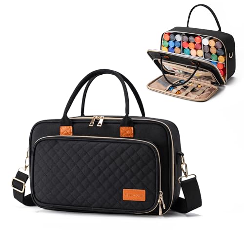 Mecozone Acrylfarben-Organizer, passend für bis zu 54 Flaschen, 57 ml, Acrylfarben-Etui mit Schultergurt zur Aufbewahrung von Kunstbedarf, Schwarz Mecozone Acrylfarben-Organizer, passend für bis zu 54 Flaschen, 57 ml, Acrylfarben-Etui mit Schultergurt zur Aufbewahrung von Kunstbedarf, Schwarz von Mecozone