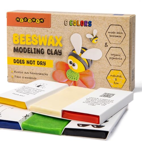 Medenka Bienenwachs-Modelliermasse, 240 g, 6 Farben, 100 % natürlich, ungiftig, trocknet nie aus Medenka Bienenwachs-Modelliermasse, 240 g, 6 Farben, 100 % natürlich, ungiftig, trocknet nie aus von Medenka
