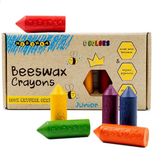 Medenka Bienenwachsmalstifte Junior – 6 Farben – Buntstifte für Kleinkinder – ungiftig für die Jahre 1–3 – aus europäischem Bienenwachs Medenka Bienenwachsmalstifte Junior – 6 Farben – Buntstifte für Kleinkinder – ungiftig für die Jahre 1–3 – aus europäischem Bienenwachs von Medenka