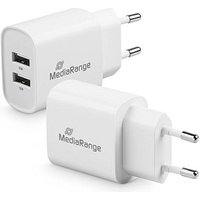 MediaRange 12W 2x USB A Ladeadapter weiß, 12 Watt von MediaRange