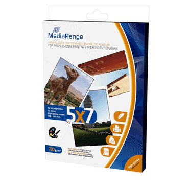 MediaRange 130x180mm Fotopapier-Karten hochglänzend 220g 50 Blatt von MediaRange