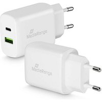 MediaRange 25W USB A/USB C Quick Charge Ladeadapter weiß, 25 Watt von MediaRange
