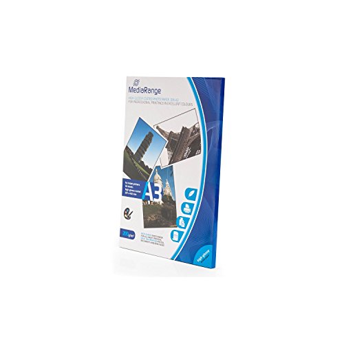MediaRange DIN A3 Fotopapier für Tintenstrahldrucker, hochglänzend, 200g, 50 Blatt MediaRange DIN A3 Fotopapier für Tintenstrahldrucker, hochglänzend, 200g, 50 Blatt von MediaRange