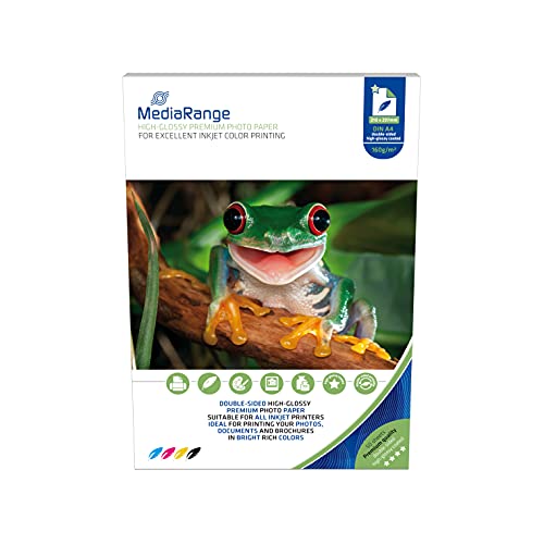 MediaRange DIN A4 Fotopapier für Tintenstrahldrucker, beidseitig hochglänzend, 160g, 50 Blatt MediaRange DIN A4 Fotopapier für Tintenstrahldrucker, beidseitig hochglänzend, 160g, 50 Blatt von MediaRange