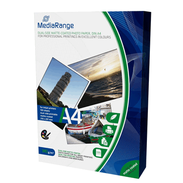 MediaRange DIN A4 Fotopapier für Tintenstrahldrucker beidseitig matt 1 von MediaRange