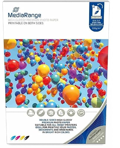 MediaRange Fotopapier hochglänzend 210x297mm 220g 50 Blatt von MediaRange