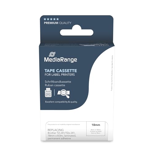 MediaRange Kunststoff-Schriftbandkassette 18mm, 8m laminiert von MediaRange