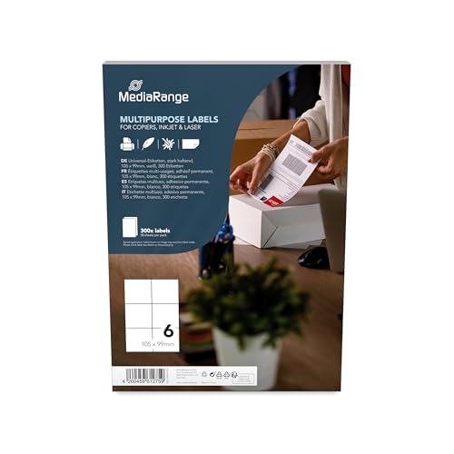 MediaRange Universal-Etiketten, stark haftend, 105x99mm, weiß, 300 Etiketten MediaRange Universal-Etiketten, stark haftend, 105x99mm, weiß, 300 Etiketten von MediaRange