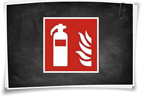 Medianlux Brandschutzzeichen F001 Feuerlöscher Aufkleber Hinweis Piktogramm Schild, 2cm - 12 Stück von Medianlux