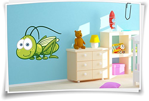 Medianlux Wandtatto Sticker Wandaufkleber Kinderzimmer Aufkleber Kindername Baby Grashüpfer, Größe 5 von Medianlux