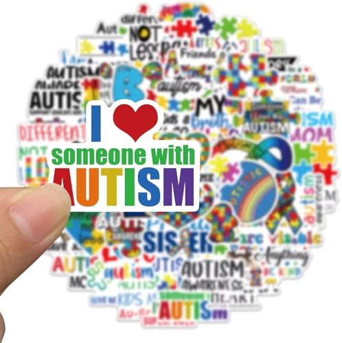 Medical ID Me 50 Stück Autismus-Bewusstseins-Aufkleber-Set, Neurodiversität, Unisex, 50 Designs von Medical ID Me