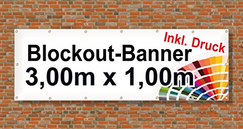 Premium Banner 900g/m² | Werbebanner/Werbeplane | 3m x 1m | blickdicht | inklusive Ösen | brillanter Druck - besonders stabil - wetterfest | einseitig mit Ihrem Motiv bedruckt Premium Banner 900g/m² | Werbebanner/Werbeplane | 3m x 1m | blickdicht | inklusive Ösen | brillanter Druck - besonders stabil - wetterfest | einseitig mit Ihrem Motiv bedruckt von Medien24