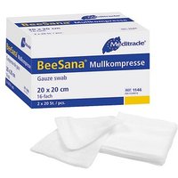Meditrade® Mull-Kompressen BeeSana®mit eingeschlagenen Schnittkanten 1146 weiß 20,0 x 20,0 cm, 20x 2 St. von Meditrade®