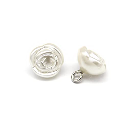 10mm Kleine Rose Blume Perle Knöpfe Für Kleidung Mode Frauen Hemd Hochzeit Kleid Bluse Dekorationen Nähen Zubehör von MedkO