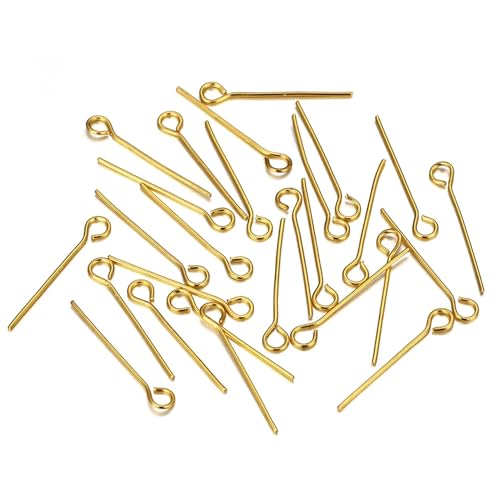 Mednkoku Gold Augenstifte, Augenstifte für Schmuck, die 100 Stück 1, 18 Edelstahl Gold für Halskettenarmband Ohrring -Anhänger Machen Mednkoku Gold Augenstifte, Augenstifte für Schmuck, die 100 Stück 1, 18 Edelstahl Gold für Halskettenarmband Ohrring -Anhänger Machen von Mednkoku