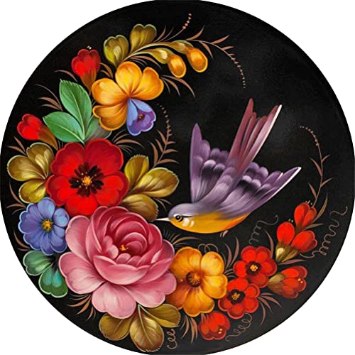 Meecaa Kreuzstich-Set, 11 Stück, geprägt, Vogelblumen-Stickerei-Set mit Zubehör, vorgedruckt (36 x 36 cm) (Vogel) von Meecaa
