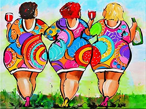 Meecaa Malen nach Zahlen Mädchen Wein Kit für Erwachsene Anfänger DIY Ölgemälde 40,6 x 50,8 cm (Mädchen, ohne Rahmen) von Meecaa