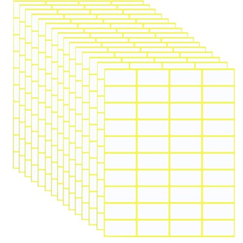 Meekye 600 Stück Etiketten Selbstklebend, 38 x 19 mm Aufkleber zum Beschriften, Universal Klebeetiketten zum Preisschilder, Adress, Haushalt, Tiefkühl Büro Küche und Marmelade Etiketten von Meekye