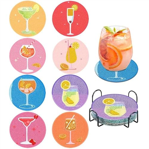 Diamond Painting Untersetzer,8 Stück Diamant Painting Untersetzer mit Halter,Cocktail Diamond Painting Glasuntersetzer zum Bastelset Geburtstagsgeschenk für Erwachsene Kinder ab 6-12 Jahre Diamond Painting Untersetzer,8 Stück Diamant Painting Untersetzer mit Halter,Cocktail Diamond Painting Glasuntersetzer zum Bastelset Geburtstagsgeschenk für Erwachsene Kinder ab 6-12 Jahre von Meemion