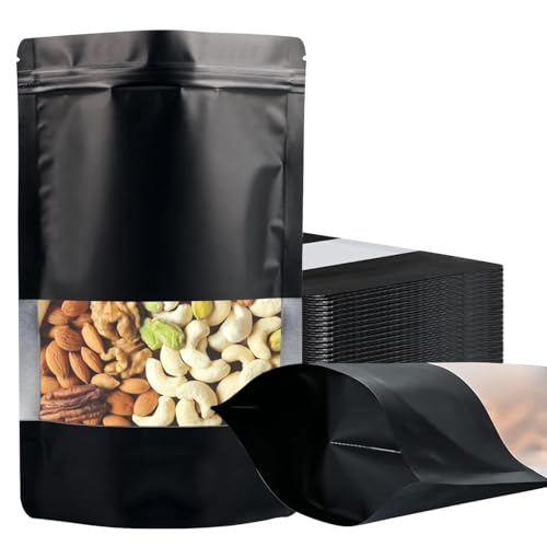 100 Stück Mylar Bags, Wiederverschließbare Mylar Beutel mit Fenster, Reißverschluss Selbstdicht, Standbodenbeutel für Aufbewahrung und Verpackung – Geruchssicher Matte Aluminiumfolie Verpackung Tasche 100 Stück Mylar Bags, Wiederverschließbare Mylar Beutel mit Fenster, Reißverschluss Selbstdicht, Standbodenbeutel für Aufbewahrung und Verpackung – Geruchssicher Matte Aluminiumfolie Verpackung Tasche von Meet You